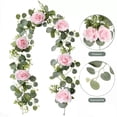 thumbnail image 5 of Artificial Light Pink Rose Garland - 7-Headed Floral Vine for Spring & Wedding Decor, Durable Faux Flower Garland for Table Runner, Centerpiece & Wall Decor, Romantic Home Accent, 69in, Pink, 5 of 6