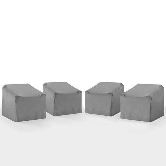 Crosley Furniture Covers Vinyl Outdoor Chair Cover in Gray (Set of 4)