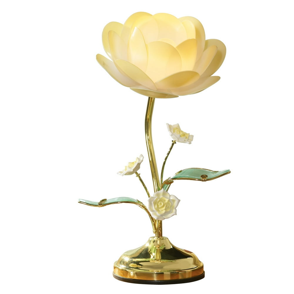 Collections Etc. Lotus Flower Touch Lamp, Table Lamp with Lotus Design