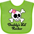 thumbnail image 3 of Inktastic Daddy's Little Rocker Skull Girls Baby Bib, 3 of 4