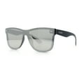 thumbnail image 5 of Kush Premium Mens Shield Horn Rim Mirror Lens Sunglasses Black Grey Silver Mirror, 5 of 9