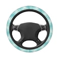 thumbnail image 3 of Gaeub Blue Marble Breathable Stretch Elastic Steering Wheel Cover, Cool in Summer and Warm in Winter, Universal 15 inch, 3 of 8