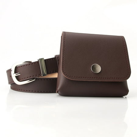QIUYIDP Women s Belt Waist Bag Fashion Mini Coin Wallet Versatile Dress Trendy Belt Multi-Functional Small Waist Bag