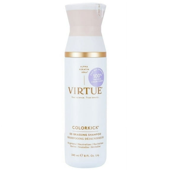 Virtue Colorkick Blue-Purple De-Brassing Hair Care Shampoo for All Hair Shades, 8 oz