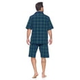thumbnail image 4 of Ashford & Brooks Mens Woven Short Sleeve Pajama Shorts Set, Green Blackwatch, S, 4 of 5