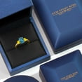 thumbnail image 5 of Gem Stone King 10K Yellow Gold London Blue Topaz and Yellow Sapphire Engagement Ring for Women | 2.22 Cttw | Oval 8X6MM | Gemstone November Birthstone | Size 6, 5 of 6