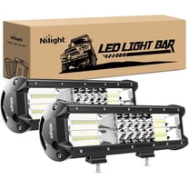 Nilight LED Light Bar 2PCS 12Inch Triple Row Flood Spot Combo Beam Super Bright Led Bar Driving Lights Boat Lights Led Off Road Lights for Trucks,2 Years Warranty