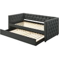 thumbnail image 1 of ACME Romona Button Tufted Fabric Full Daybed and Twin Trundle in Gray, 1 of 7