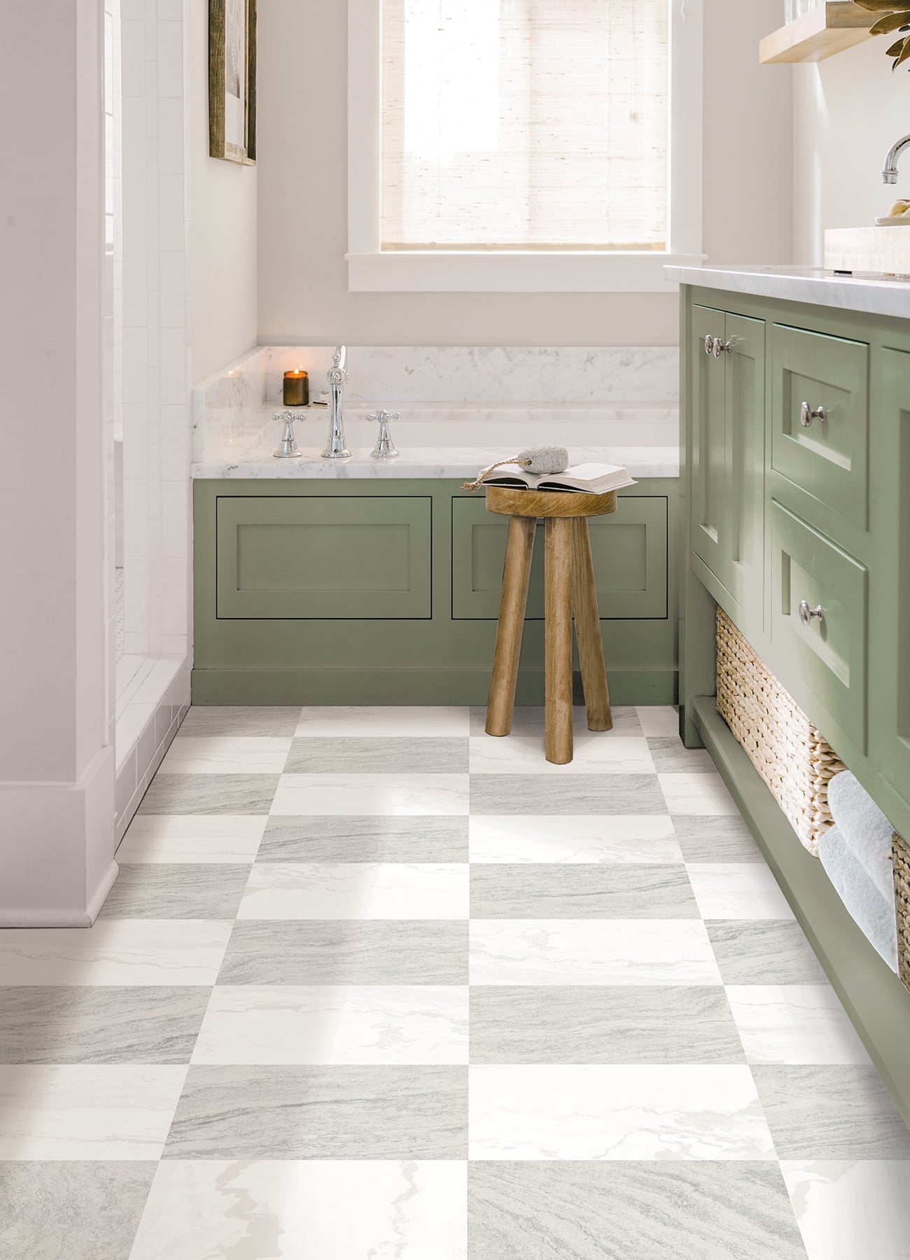 Chris Loves Julia Bonneville Beige Peel & Stick Floor Tiles