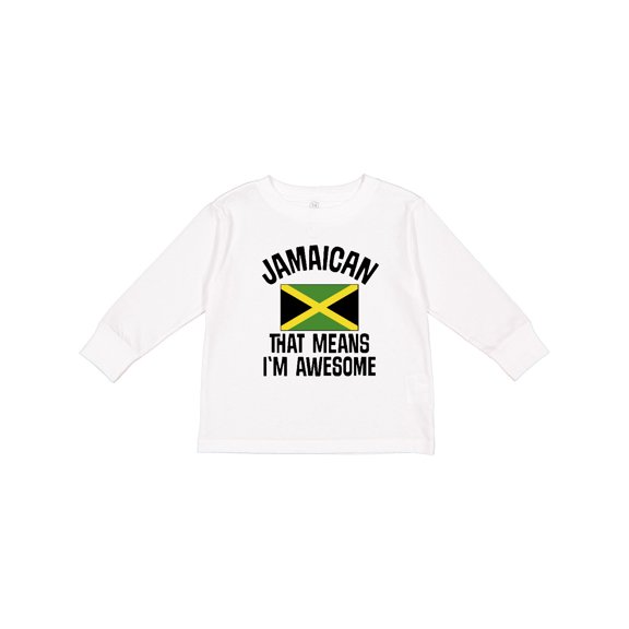 Inktastic Jamaica Awesome Jamaican Boys or Girls Long Sleeve Toddler T-Shirt