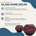 thumbnail image 7 of Bergamo Art 4" Wide Decorative Handmade Purple Abstract Bud Glass Vase Set of 2, 7 of 7