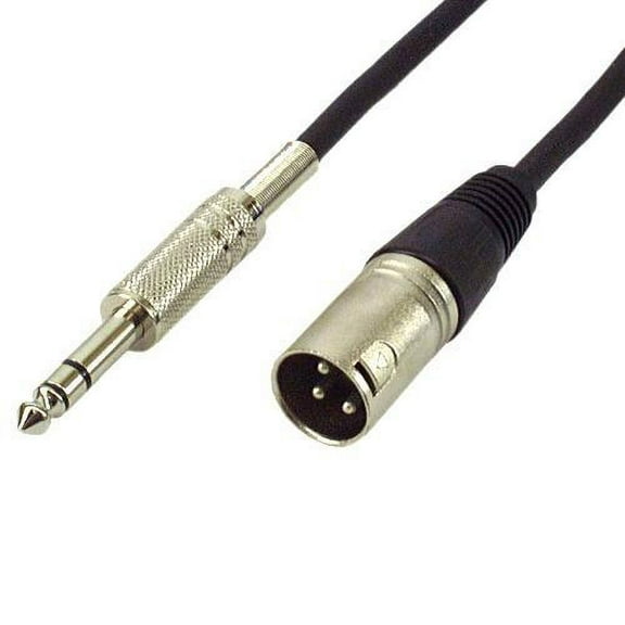 IEC L7214-15 "3 Pin XLR Male to 1/4"" Phono Male Balanced (3 pole on Phone Plug) 15 feet"