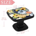 thumbnail image 3 of 4 Pcs Square Cabinet Handle Cupboard Knob Drawer Pulls Handle Sunflower Drawer Knobs with Screws Furniture Decoration, 3 of 5