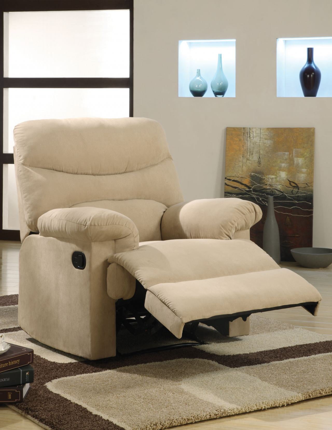 Arcadia Recliner (Motion) in Beige Microfiber YJ Sofas , Couches