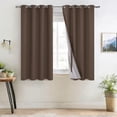 thumbnail image 2 of XWZO Total Blackout Curtains for Bedroom with Tiebacks, 100% Light Block Window Curtain Drape 2 Panels Set, Noise Reducing Privacy Curtain for Living Room, Brown,52 x 45, 2 of 7