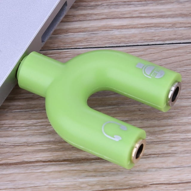 Adaptador divisor en U de 2 vías para auriculares con conector de audio estéreo de 3,5 mm