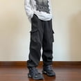 thumbnail image 2 of Men's Pants Elastic Waist Hip Hop Streetwear Fashion Jogger Harem Trousers Man Casual Sweatpants Male Pants Black, 2 of 6