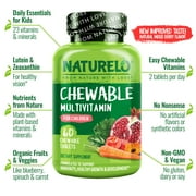 Naturelo فيتامين للمضغ للأطفال والاندفاع. الفيتامينات المتعددة مع مزيج الفاكهة العضوية كامل الطعام - 60 قرص للأطفال