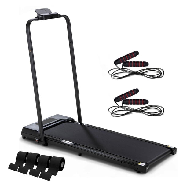 Caminadora Eléctrica Portátil Plegable 1.3 HP Control Remoto + Cuerdas Saltar Kit Ejercicio 7 piezas