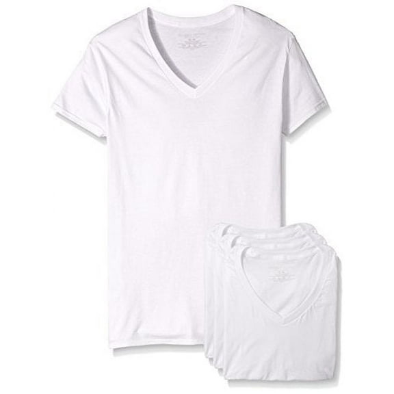 Fruit of the Loom Men's Premium V-Neck Tee Pack of 4 White, XX-Large