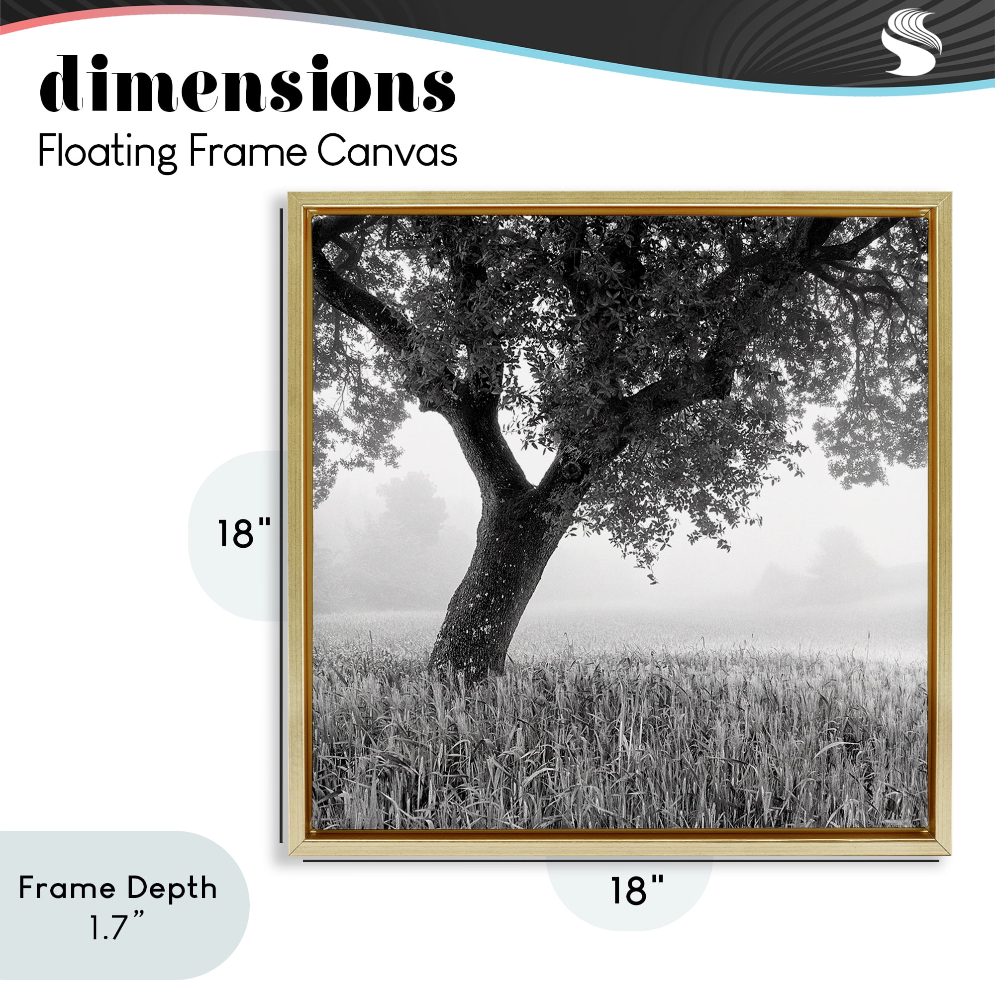 Stupell Industries Tuscan Morning Oak in Mist Gold Framed Floater Canvas Wall Art, design by Chip Forelli