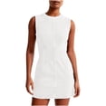 thumbnail image 1 of Vestidos Casuales Para Mujer Verano Mini Vestido Vaquero Ajustado Sin Mangas Para Mujer, Vestidos Vaqueros Informales Con Cintura Sin Mangas, 1 of 3