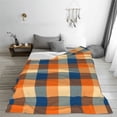 thumbnail image 6 of Throw Blanket for Couch Sofa and Bed, Warm Orange Plaid Super Soft Plush Throw Blanket, Fuzzy Cuteness Comfy Warm Washable Flannel Blanket & Throws for All Season 80"x60", 6 of 7