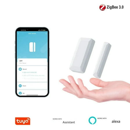 Tuya Zigbee Door Sensor Window Sensor Wireless Smart Door Sensor Alarm Support Home Security&Automation,1 x Smart Door Sensor,White