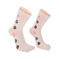 thumbnail image 5 of Unique Bargains 1 Pair Five Toe Socks Comfortable Mid-length Cute Flower Socks for Women White, 5 of 6