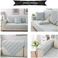 thumbnail image 7 of Sectional Sofa Cover, Velvet Sofa Slipcover Furniture Protector Anti-Slip Couch Covers Child Recliner Backrest Armchair Covers-Light blue-Rectangle110*210cm(43*83in), 7 of 7