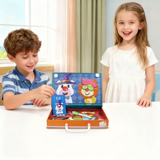 1ml Ma Gnetic Puzzles Face Dress Up Travel Game Double Si Ded Ma Gnetic Puzzles Face Dress Up Travel Game Ma Gnetics Faces Puzzle Enhances Creativity & Learning