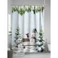 thumbnail image 5 of Christmas Snowman Shower Curtain Set ，Waterproof Fabric Shower Curtains Xmas Tree Snowflake Bird Winter Blue Board Shower Curtains for Bathroom,Bathroom Decor 36"x72", 5 of 6
