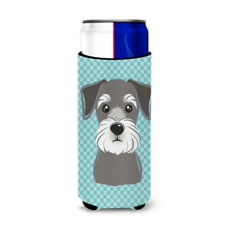 

Carolines Treasures BB1136MUK Blue Checkered Schnauzer Ultra Beverage Insulators for slim cans Slim Can multicolor