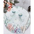 thumbnail image 2 of Round Placemats Set of 4 Jellyfish Place Mats Washable Woven Placemat Ocean Fish Coral Seagrass Circle Braided Table Mat for Kitchen Dining Table Party Home Decor 15 Inch, 2 of 8