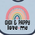 thumbnail image 4 of Inktastic Gigi and Pappy Love Me Grandchild Rainbow Girls Baby Bib, 4 of 4