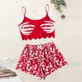 thumbnail image 4 of Bjutir Print Pajamas Shorts Set For Women Sleeveless Top With Casual Shorts Outfit Set Red Size M, 4 of 6