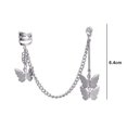 thumbnail image 5 of Yesbay 1 Pair Butterflies Women Earrings Cool Punk Silver Color Link Chain Cartilage Clip Earrings Jewelry Gift, 5 of 7