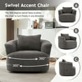 thumbnail image 5 of Jopath Swivel Accent Chair,360° Upholstered Swivel Barrel Chair with a Throw Pillow for Living Room,Bedroom, Office and Hotel,Gray, 5 of 10