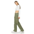 thumbnail image 4 of Cali1850 Women’s Straight Leg Cargo Pants Mid Rise Contrast Stitch Twill Fabric Casual Multi Pockets Trousers, 4 of 6