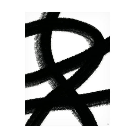 Canvas Wall Art - Line and Brush 'Big Brush 1' Wall Art for Living Room, Bedroom, or Office Décor by Trademark Fine Art - 14 x 19 Inches