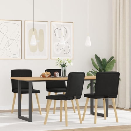 vidaXL Dining Chair Set of 4 Black