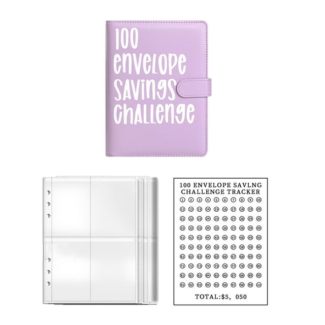 Carpeta de 100 sobres de ahorro Carpeta de sobres de ahorro para grandes presupuestos Violeta