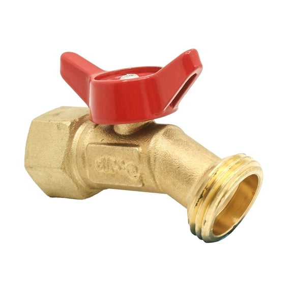 Thrifco 6416015 1/2 Inch FIP x 3/4 Inch GHT Male Brass No Kink - Quarter Turn