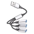 thumbnail image 1 of ColoMX Divisor de cable USB de 3 vías 1 macho a 3 hembra USB Splitter Hub Adaptador USB divisor USB de alimentación portátil, 1 of 7