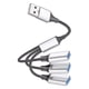thumbnail image 1 of ColoMX Divisor de cable USB de 3 vías 1 macho a 3 hembra USB Splitter Hub Adaptador USB divisor USB de alimentación portátil, 1 of 7