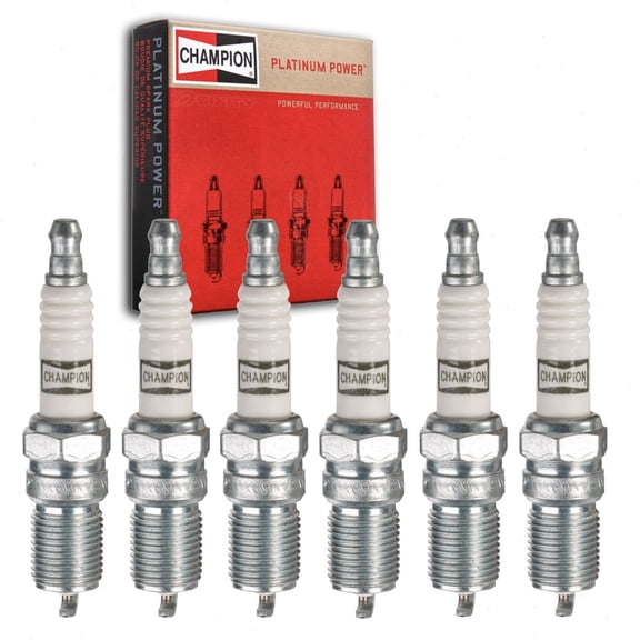 6 pc Champion Platinum Spark Plugs compatible with Chevrolet Equinox 3.4L V6 2005-2009