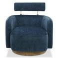 thumbnail image 5 of CHITA Modern Swivel Accent Barrel Chairs with Adjustable Backrest, Living Room Foam Armchairs, Fabric & Wood, Blue, 5 of 14