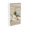 thumbnail image 4 of Prime Garden Mirror Shoe Cabinet, Mirrored Shoe Rack with 3 Tier for Entryway,White, 4 of 9