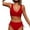 00 # Red, variant on REORIAFEE Sexy Bathing Suit for Women Beach Vacation Tankini Backless Bikini Bandage Two Piece Swimwear Beachwear Set Black L