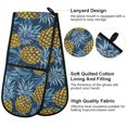 thumbnail image 4 of Dailycode Double Sided Oven Mitt with Loop Heat Resistant Kitchen Long Potholders 7" x 35" Tropical Pineapple, 4 of 6